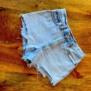 Abercrombie & Fitch High Rise Light Denim Shorts